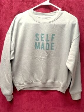 Self Made Light Gray Crewneck Sweatshirt - Women's Casual Pullover